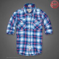 heren abercrombie fitch plaid lang overhemd blauw rood wit Outlet Amsterdam gsxso525